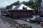 Tazewell, VA, station as seen from detouring Hilltopper, train 66